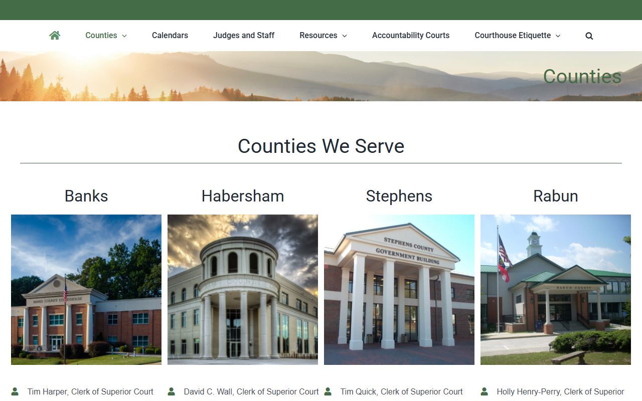 Rabun County court records Mountain Judicial Circuit county page