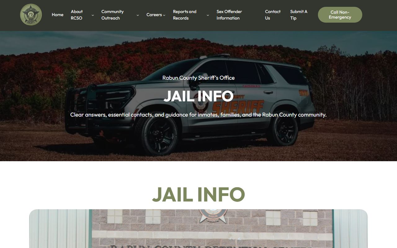 Rabun County inmate records jail information page