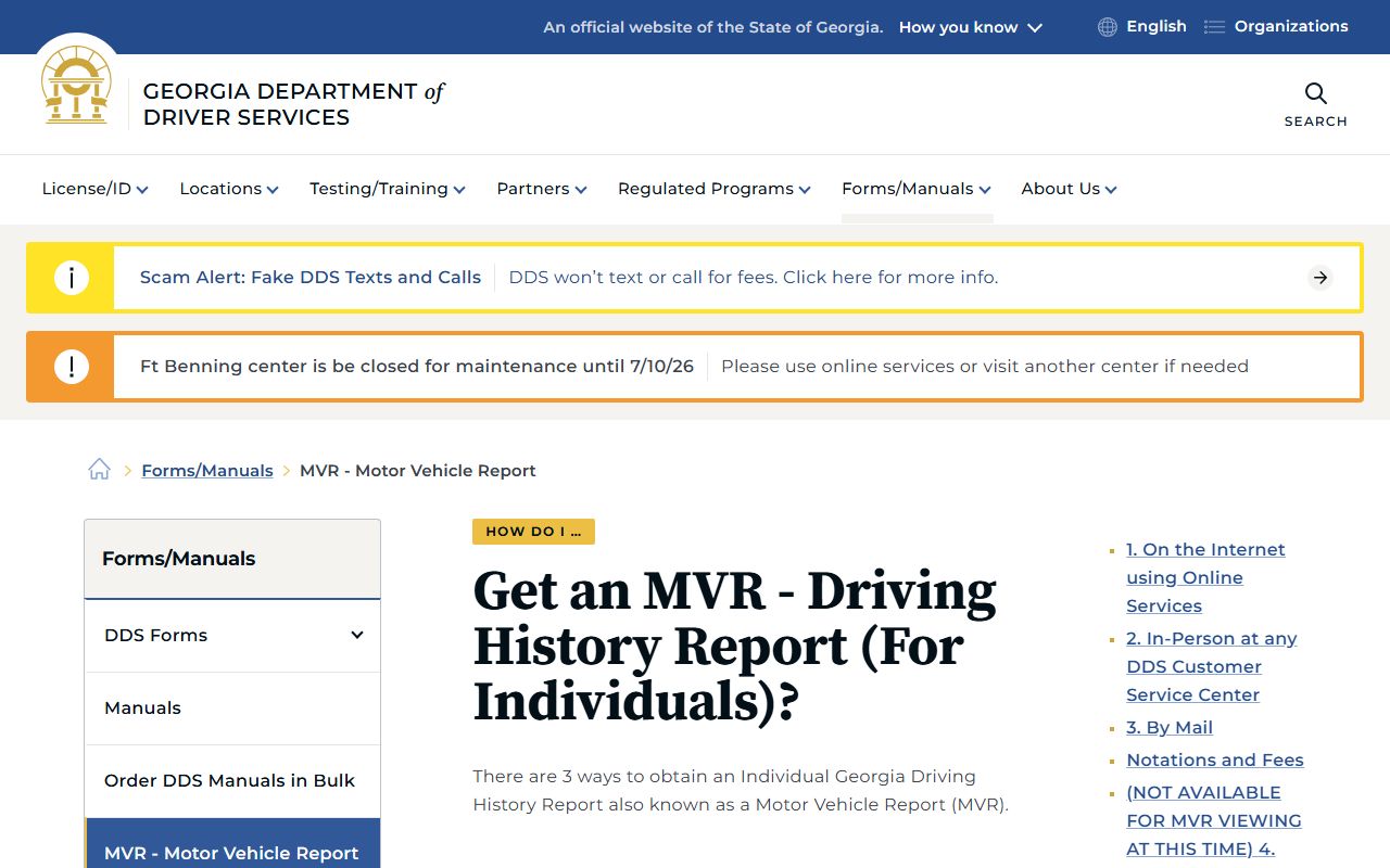 Rabun County traffic court records Georgia DDS MVR guide