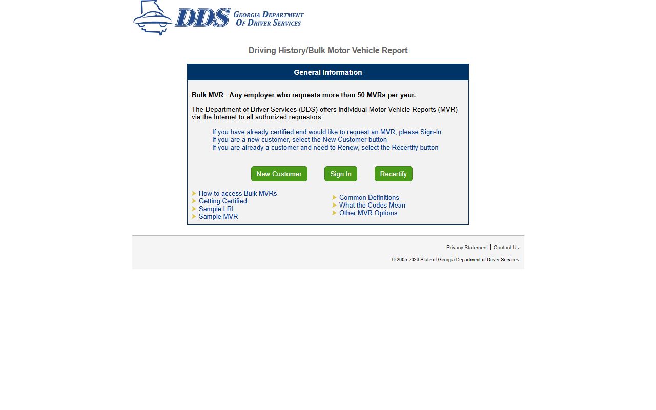Rabun County traffic court records DDS online MVR portal